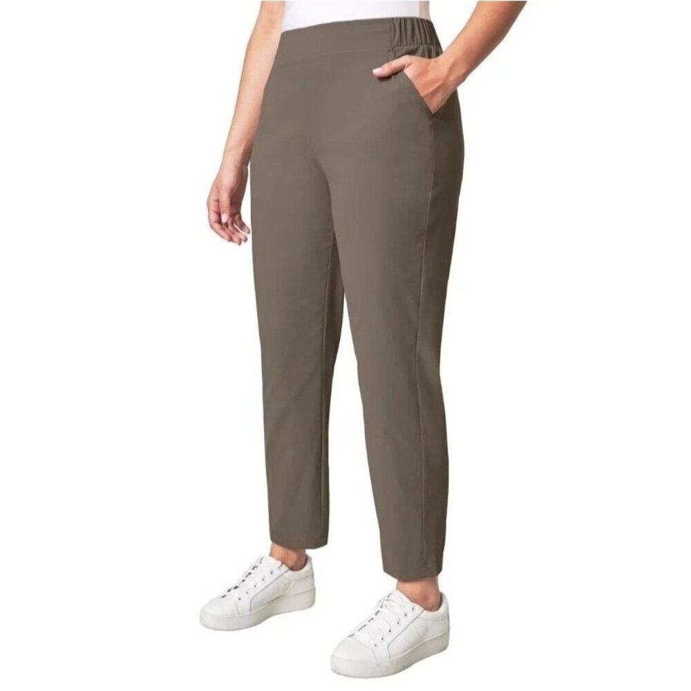 NEW Modern Ambition Women's XL High-Rise Travel Pants Brown Pull on G1460